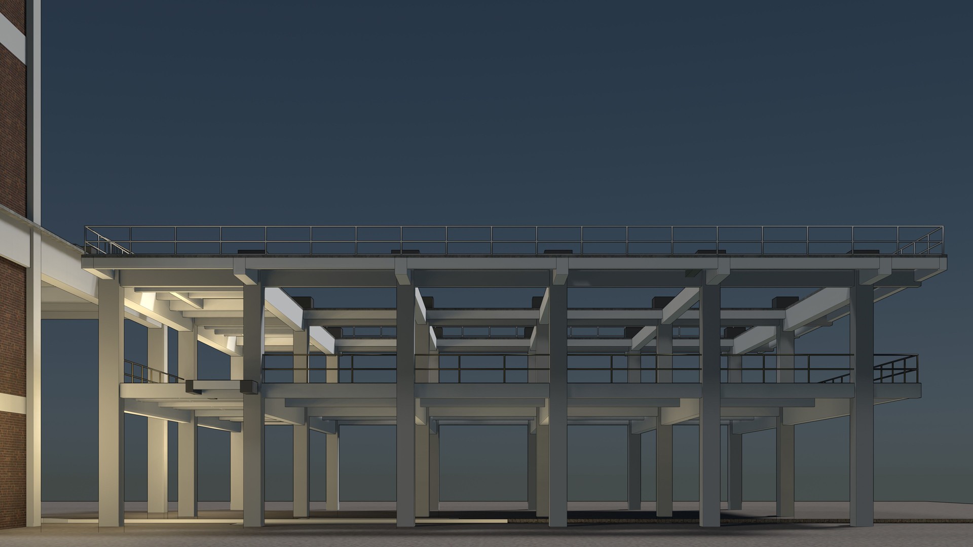 3D illustration of industrial building